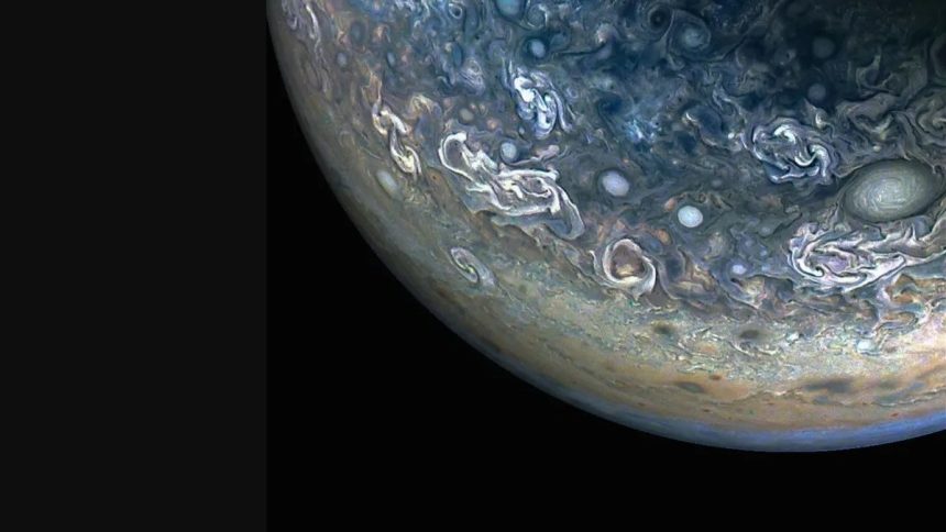 Jupiter’s Stunning Cloudscapes: A Van Gogh-Inspired Perspective from NASA’s Juno Probe!